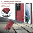 thumbnail image 3 of Case for Galaxy S22 Ultra, Wallet Case w/Magnetic Credit Card Holder [Kickstand Feature][4 Card Slot] Detachable Cover fit Magnetic Car Mount, Case Compatible w/Samsung Galaxy S22 Ultra- Red, 3 of 9