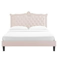 thumbnail image 6 of Modway Clara Performance Velvet Queen Platform Bed in Pink, 6 of 10