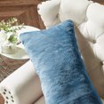 thumbnail image 5 of Home Soft Things Heavy Faux Fur 2 Piece Throw Pillow Cover Set - Smoke Blue - 14" x 26", 5 of 5