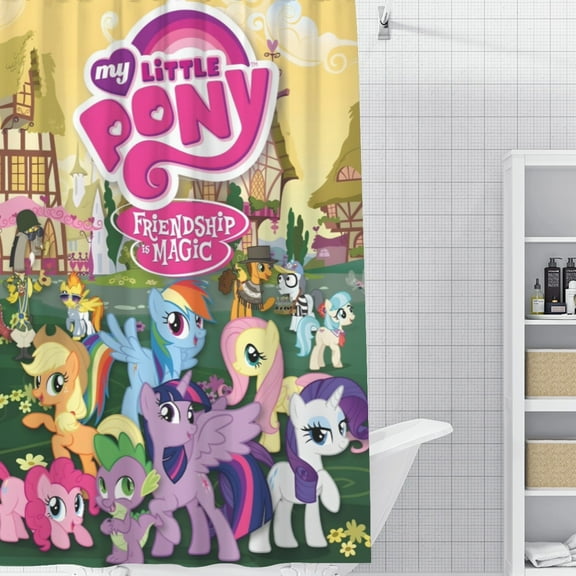 My Little Pony-theme Bathroom Shower Curtain Home Decor,Bath Curtains Durable Waterproof Bath Curtain , Adluts Girls Boys Bathroom Decor House Gifts 36x71inch(90cmX180cm)