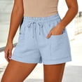 thumbnail image 2 of GUACER Casual Shorts for Women with Pockets Elastic Waist Drawstring Lounge Shorts for Summer & Weekend, 2 of 7