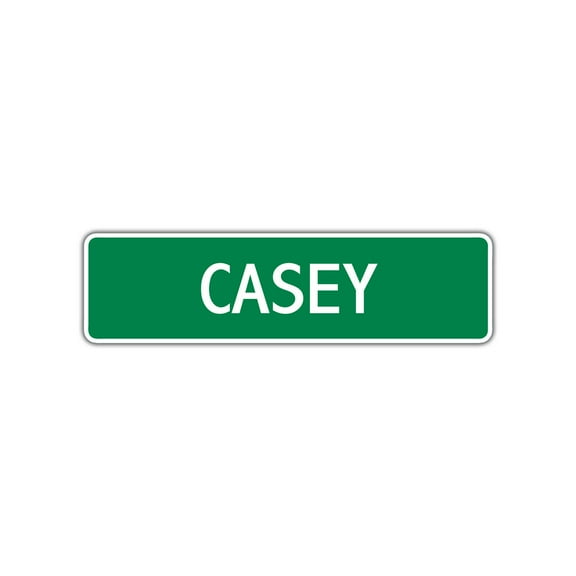 Casey Girls Children Name Letter Printed Plaque Decoration Label Indoor Outdoor Unique Wall Novelty Aluminum Metal Sign 4"x13.5"