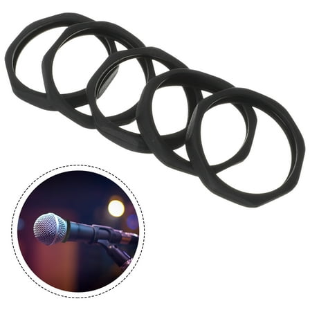 Soimiss 5Pcs Microphone Protection Ring Anti-Roll for Singers in Stage Performance