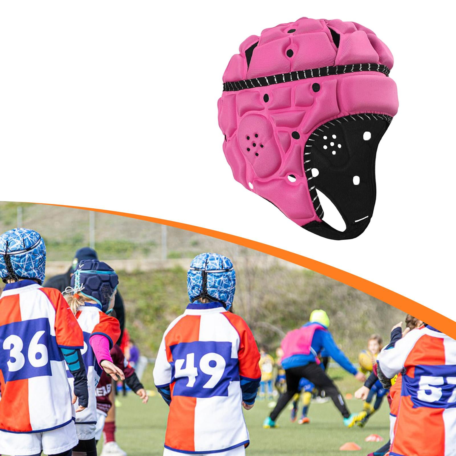 Kids Rugby Helmet Soft Padding Adjustable Polyester Shell for Boys Girls Teen Outdoor Sports