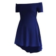 thumbnail image 2 of Asimétrico Sólido Columpio Acampanado Asimétrico Mujer Ropa Casual Formal Azul real, 2 of 8