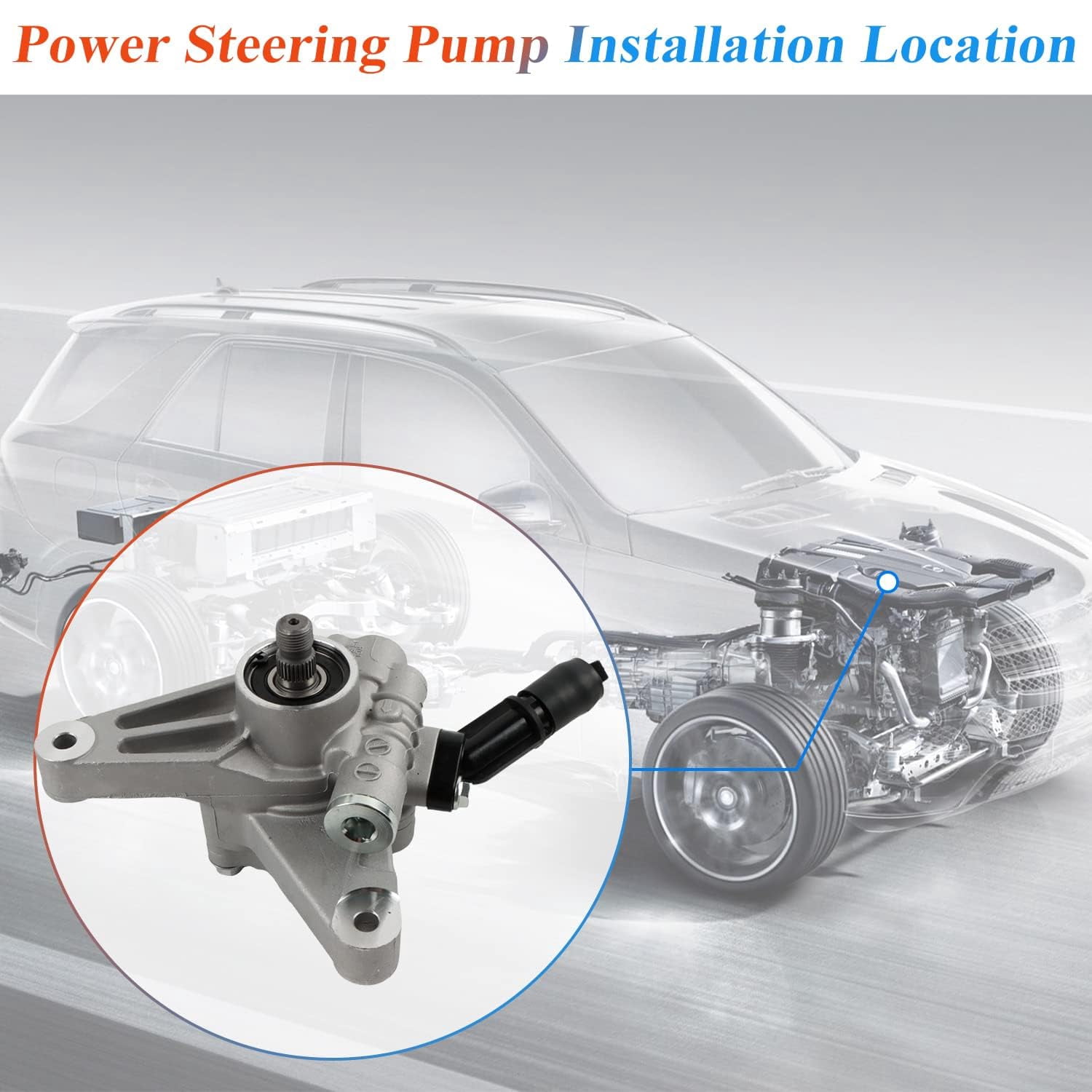 PANGOLIN Power Steering Pump Compatible with 2003-2007 Honda Accord 3.0L Power Assist Pump Replacement Part OE 21-5349, 56110-RCA-A01, 56110-RCA-A02, 56110-RDJ-A02