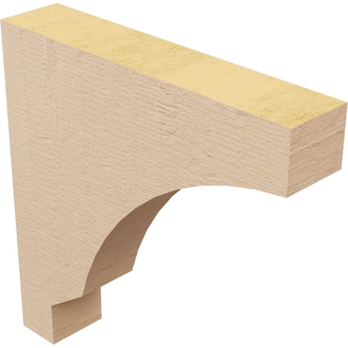 2"W x 10"D x 10"H Thin Moab Rough Cedar Woodgrain TimberThane Corbel, Primed Tan