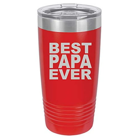 Tumbler Stainless Steel Vacuum Insulated Travel Mug Best Papa Ever (Red, 20