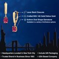 thumbnail image 2 of Gem Stone King 14K Yellow Gold Pink Tourmaline Dangle Earrings for Women | 0.95 Cttw | Gemstone October Birthstone | Oval 6X4MM, 2 of 6