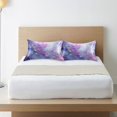 thumbnail image 6 of Satin Pillowcase Envelope Closure Pillow Cover Wrinkle-Resistant & Vibrant Print Pink and Blue Marble Texture, 6 of 7