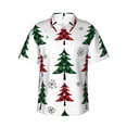 thumbnail image 2 of Picia Buffalo Plaid Christmas Trees Gentle Cotton Regular Fit Short Sleeve Casual Hawaiian Shirt for Men-3X-Large, 2 of 9