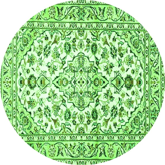 Ahgly Company Indoor Round Persian Green Traditional Area Rugs, 5' Round