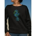 thumbnail image 2 of Blue Seahorse Sweatshirt Women -Image by Shutterstock, Female 5X-Large, 2 of 4