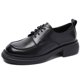 thumbnail image 3 of Zapatos planos de primavera 2022 para mujer, mocasines con cordones, piel de vaca auténtica, tacones bajos para mujer, mocasines de punta redonda y tacón grueso para mujer, 3 of 5