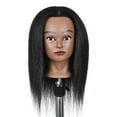 thumbnail image 2 of Cabeza de entrenamiento para el cabello Zulema Cosmetología Peluquería Maniquí Cabeza de muñeca con abrazadera 14 pulgadas negro claro A cabeza de maniquí, 2 of 8