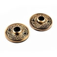thumbnail image 2 of Pair of Victorian Rosette Antique Brass Cabinet Door Knob Rosette 2.5" Dia. Round Decorative Knob Escutcheon Back Plate Tarnish Resistant Rose Covers Renovators Supply Manufacturing Pack of 2, 2 of 8