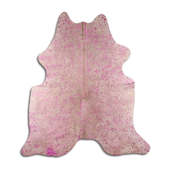 Intelligence cowhide rugs for sale PINK METALLIC ON WHITE rug