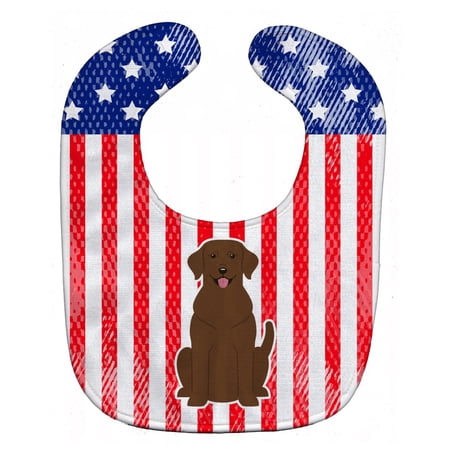 Patriotic USA Chocolate Labrador Baby Bib