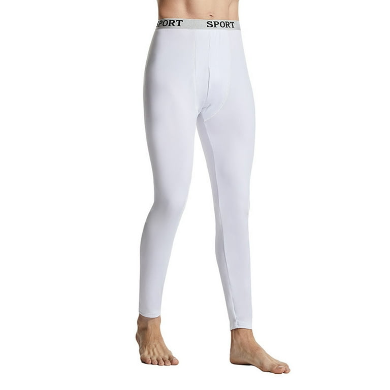 Traditional Long Johns Thermal Underwear For Men - white 