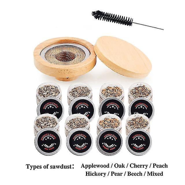 TMEOIIPY Cocktail Smoker Kit with 4 Wood Chips, Old-Fashioned Whisky Smoker Set, Whisky Smoker for Drinks, Cocktails, Wine, Bourbon, Whiskey Gift Sets Gift for Men, Husband, Dad Walnut