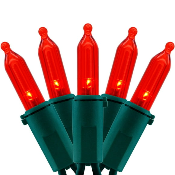 Luces navideñas YULETIME 200 LED rojas, 20 m, cable verde