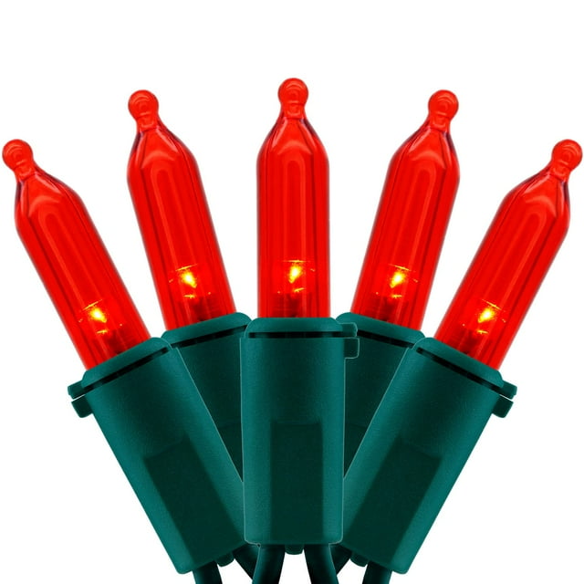 Luces navideñas YULETIME 200 LED rojas, 20 m, cable verde