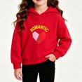 thumbnail image 3 of NAISIBABY Girls Casual Hooded Sweatshirt – Print Relaxed Long Sleeve Pullover Top for Kids Red Size 7, 3 of 6