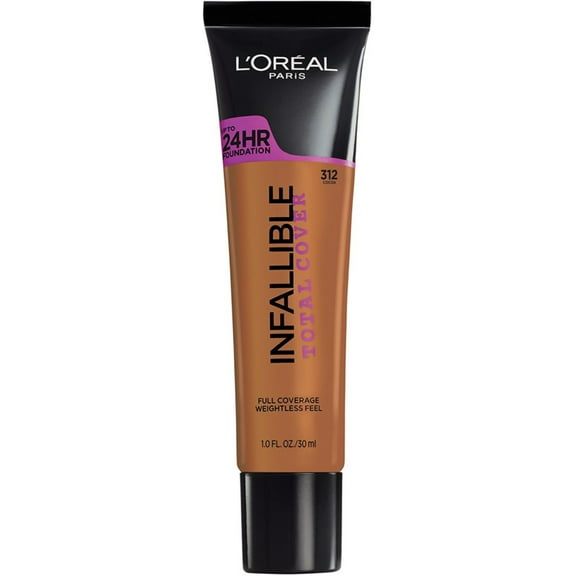 L'Oreal Paris Infallible Total Cover Foundation, Cocoa 1 oz (Pack of 2)