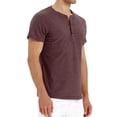thumbnail image 4 of Niuer Casual Loose Shirt For Men Regular Fit Short Sleeve Plain Cotton Tee Men Summer Holiday T Shirt Tops Tee Button Neck Casual Henley Shirt, 4 of 4