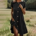 thumbnail image 2 of XUNKUSGA Dresses for Women 2025 Elegant Classy Loose Button Knit Dresses Fashion A-Line Beach Sundress, 2 of 6