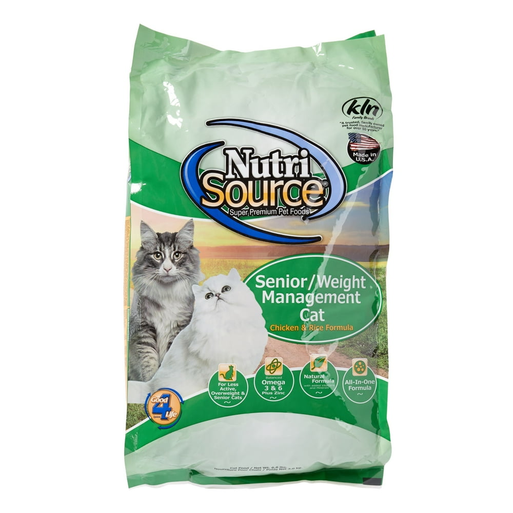 NutriSource Senior/Weight Management Dry Cat Food, 6.6 lb