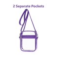 thumbnail image 5 of Bolsa transparente aprobada para estadios, cartera transparente con correa de hombro ajustable para deportes al aire libre, violeta, 5 of 5