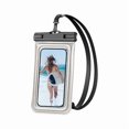 thumbnail image 1 of wonima02 Floating Waterproof Phone Pouch, IPX68 Waterproof Phone Case with Lanyard for iPhone 16 15 14 13 Pro Max Samsung S25 S24 S23 S22, Up to 7", Beach Vacation Essentials, Glitter Silver, 1 of 1