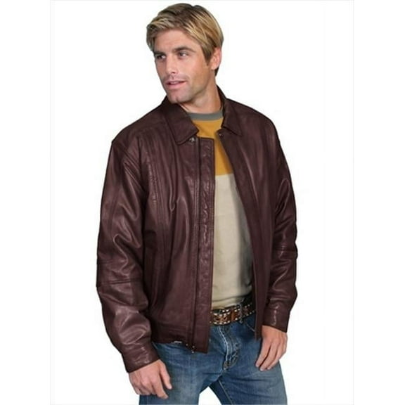 Mens Leather Wear Jacket- Chocolate - Extra Large