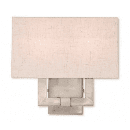 

Brushed Nickel Tone Finish Wall Sconces Steel Material Medium Base 13 Wide 2 Light Fixture