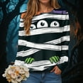 thumbnail image 2 of Towmus Halloween Sweatshirts for Women Fall Casual Crewneck Pullover Tops Oversized Graphic Print Long Sleeve Sweatshirt, 2 of 4