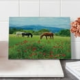 thumbnail image 2 of Horses Cutting Board, Various Kinds of Horses Eating Grass in Field Mountain Landscape Rural Scene Print, Decorative Tempered Glass Cutting and Serving Board, Small Size, Multicolor, by Ambesonne, 2 of 5