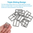 thumbnail image 3 of Uxcell Metal Tri-glide Slide Buckle, Zinc Alloy Adjuster Sliders Webbing Strap Fasteners for Bag Belt Dog Collar Bright Black 25mm, 3 of 7