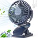 thumbnail image 1 of Ventilador con clip BDXXJ portátil con rotación de 360°, USB, recargable, azul, 1 of 7
