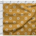 thumbnail image 2 of Soimoi Floral Print, Silk Fabric, Decor Sewing Fabric by The Yard 42 Inch Wide,Decorative Fabric for Shirts Suits Ties, White&Yellow, 2 of 5