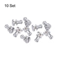thumbnail image 3 of Unique Bargains 10 Set 5mm Solid Brass Round Head Stud Screw Rivets for DIY Leather Belt Wallet Handbag Decoration, Silver Tone, 3 of 5