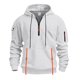 thumbnail image 1 of Dolkfu Sudaderas con capucha para hombres de media cremallera, sudaderas largas de deporte de color sólido con diseño de jacquard. XXL, 1 of 8