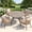 Graywood table-Wheat Cushion, variant on VOXBIN 5 Pieces Outdoor Patio Dining Set, 41" Gray Round Table and 4 Wicker Chairs with Soft Gray Cushions