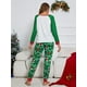 thumbnail image 3 of Conjunto De Pijama Con Estampado Navideño, Linda Camiseta De Manga Larga Con Cuello Redondo Y Pantalones Con Cintura Elástica, Ropa De Dormir Y Ropa De Descanso Para Mujer, 3 of 4