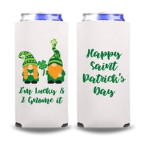 St. Patrick's Day Spiked Seltzer Coolie, I'm Lucky And I Gnome It - Happy Saint Patrick's Day, St. Paddy's Day Gift, Couple Slim Coolers