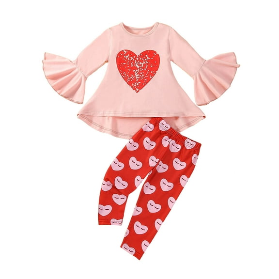 adviicd Fall Outfits for Kids Toddler Girl Clothes Top and Long Pants Baby Girl Winter Outfits Girl Clothes (Pink,2-3 Years)