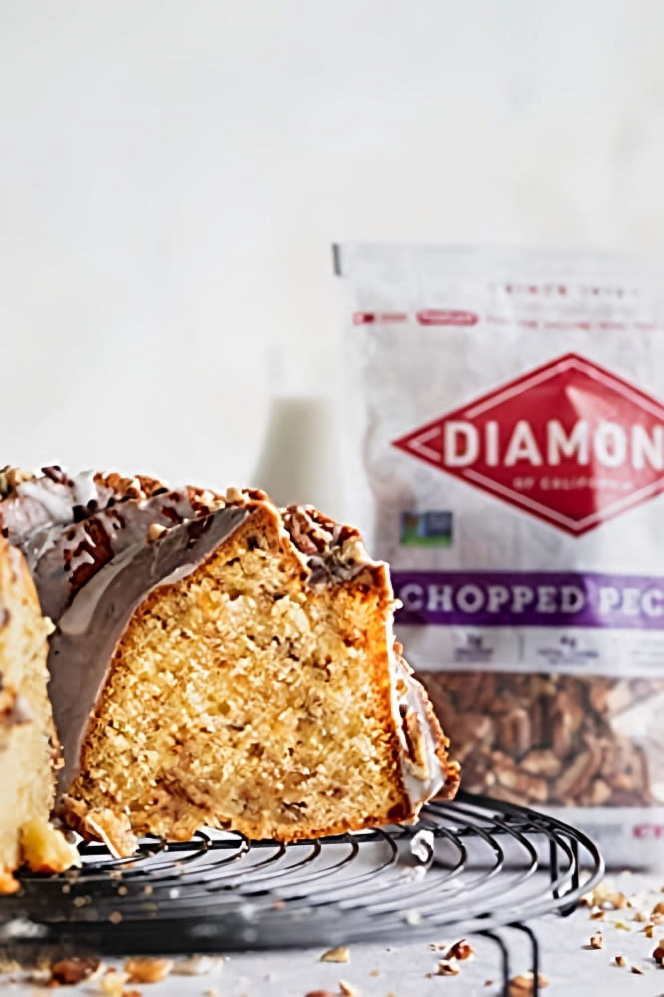 Diamond of California Diamond Pecan Chopped 8 oz (Pack of 3)