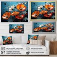 thumbnail image 4 of Designart "Poppy Symphony Orange and Blue Bouquet I" Floral Framed Wall Art - Traditional Orange Poppies Entryway Framed Wall Art Print, 4 of 6