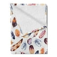 thumbnail image 2 of Peacock Soft Flannel Fleece Throw Blanket, Hawk Peacock Tail Eagle Hummingbird Feathers in Vintage Wildlife Themed Image, Cozy Plush for Indoor and Outdoor Use, 70" x 90", Orange Blue, by Ambesonne, 2 of 5