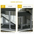 thumbnail image 6 of PawHut 90.5" Wooden Rabbit Hutch Bunny Cage with Double Side Run Boxes Gray, 6 of 9